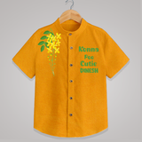 Konna Poo Cutie Kids Shirt – Kerala Vishu Flower Theme Outfit - CHROME YELLOW - 0 - 6 Months Old (Chest 23")