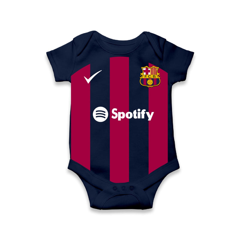 Barcelona Inspired Baby Football Romper | Custom Barça Baby Outfit