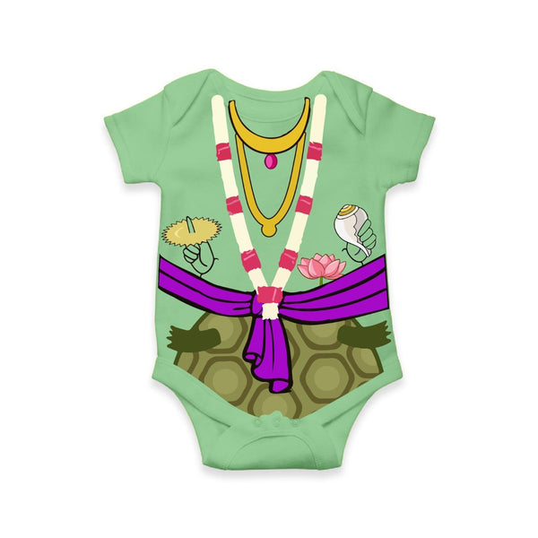 Tiny Kurma Avatar Romper | Tortoise Shell, Lotus & Divine Support