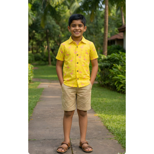 Sunny Flamingo  Boy Kid Shirt