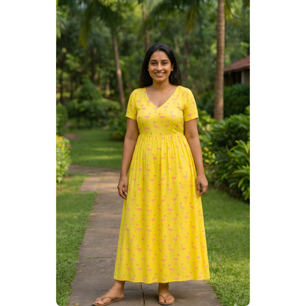 Sunny Flamingo Mom Dress