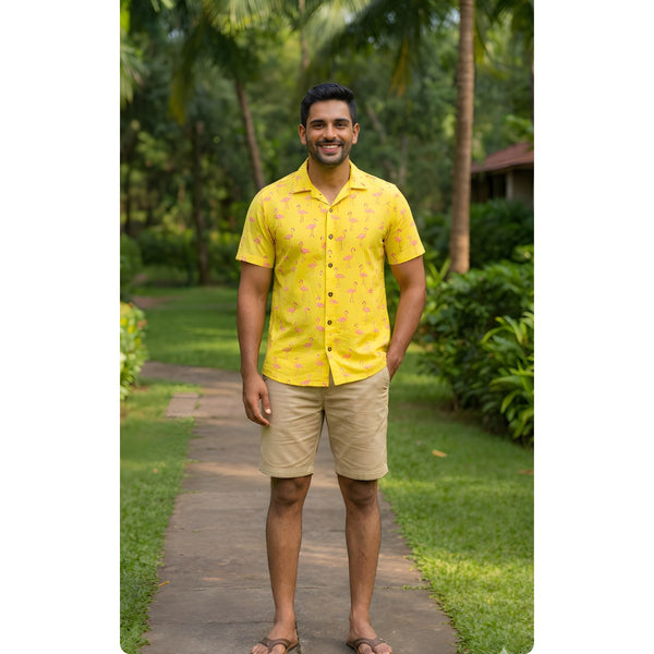 Sunny Flamingo Dad Shirt