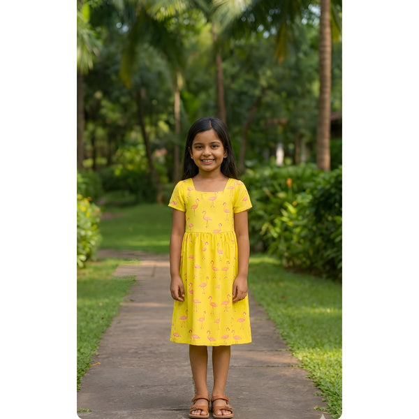 Sunny Flamingo Girl Kid Dress