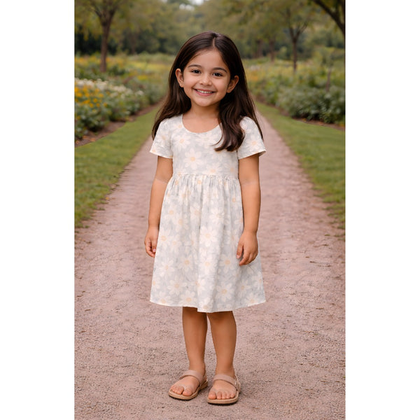 Cream Daisy Girl Kid Dress