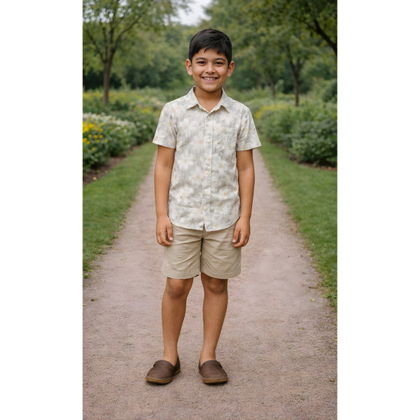 Cream Daisy  Boy Kid Shirt