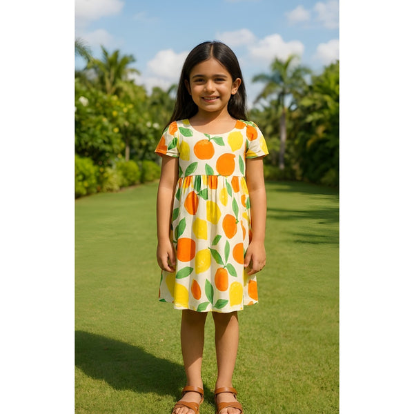 Citrus Orchard Girl Kid Dress