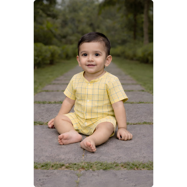 Sunny Grid Baby Romper