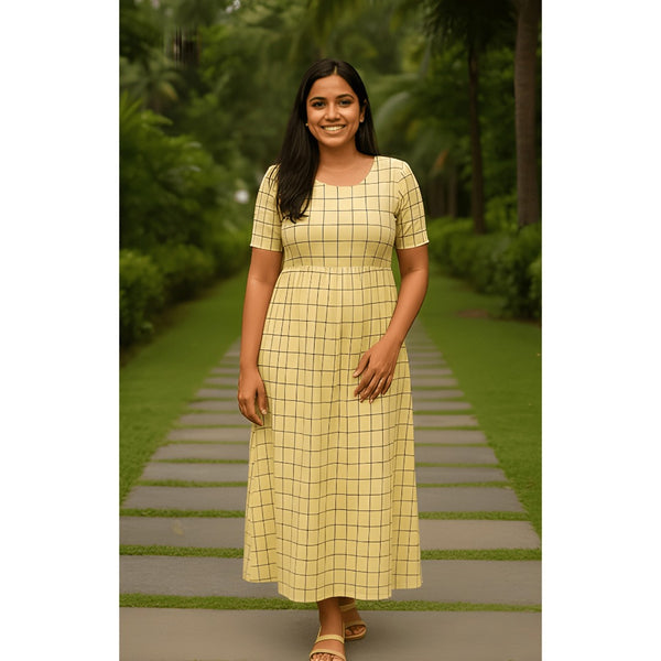 Sunny Grid Mom Dress