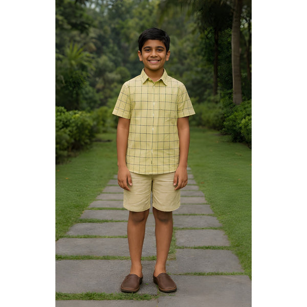 Sunny Grid Boy Kid Shirt