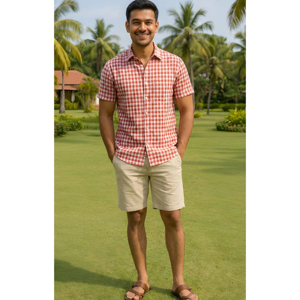Classic Red & White Gingham Dad Shirt