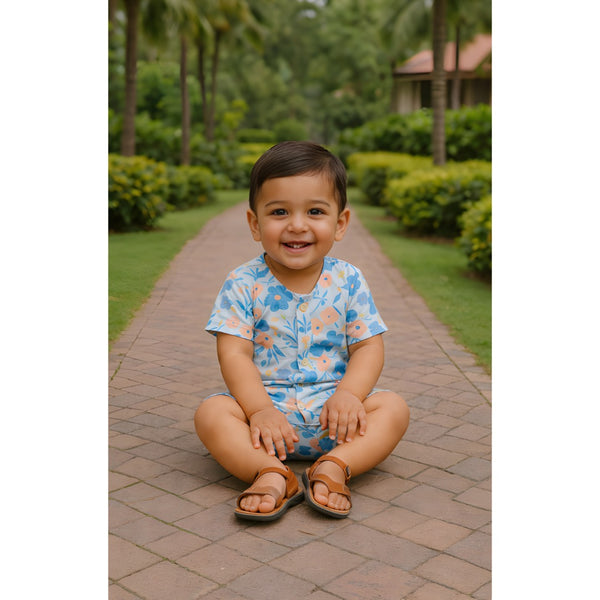 Blue Meadow Baby Romper