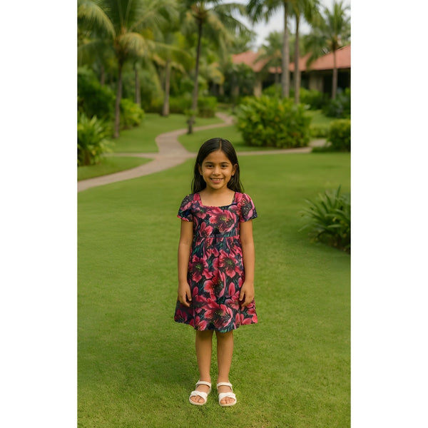 Midnight Bloom Girl Kid Dress
