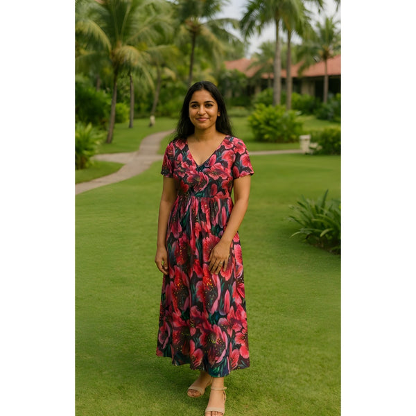 Midnight Bloom Mom Dress