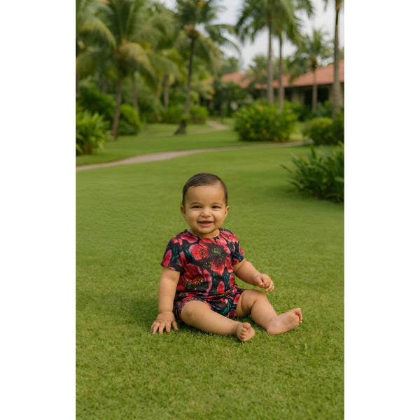 Midnight Bloom Baby Romper