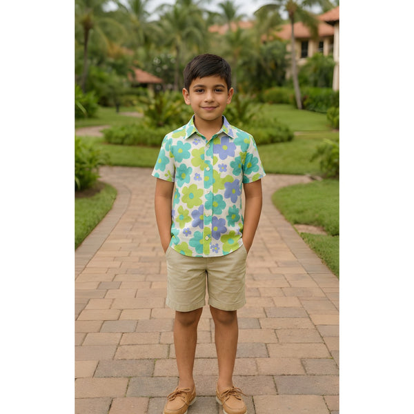 Retro Daisy Boy Kid Shirt