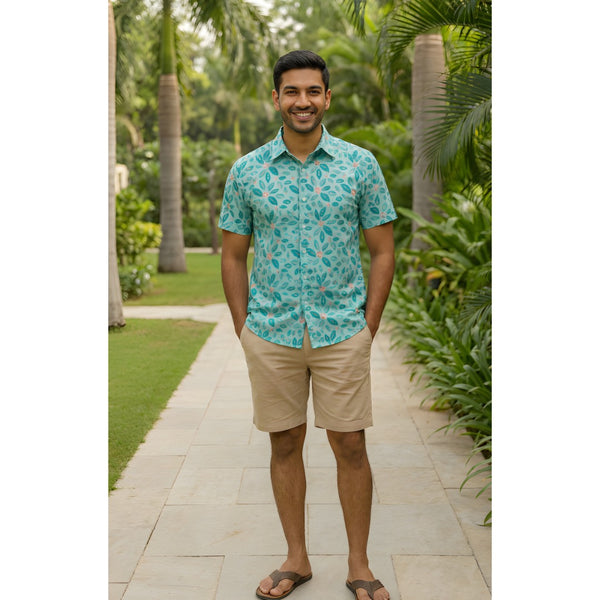 Aqua Leaf Breeze Dad Shirt
