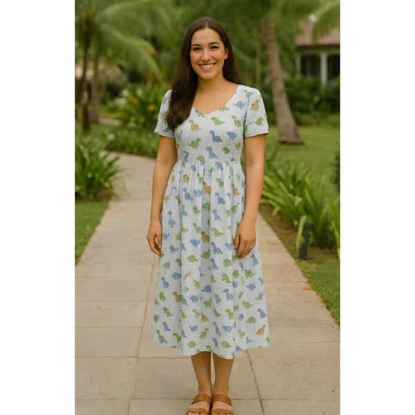 Dinosaur Printed Mom Dress