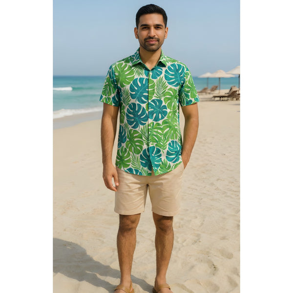 Tropical Monstera Leaf Dad Shirt