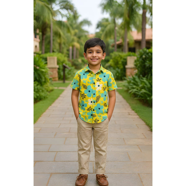Sunny Bloom Floral Boy Kid Shirt