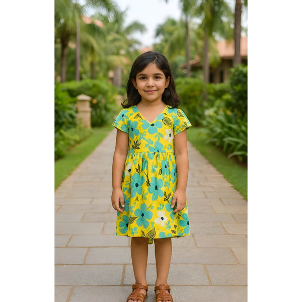Sunny Bloom Floral Girl Kid Dress