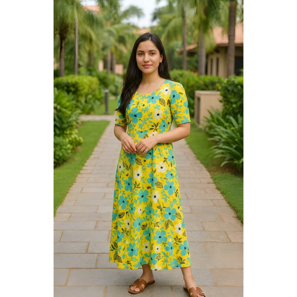 Sunny Bloom Floral Mom Dress