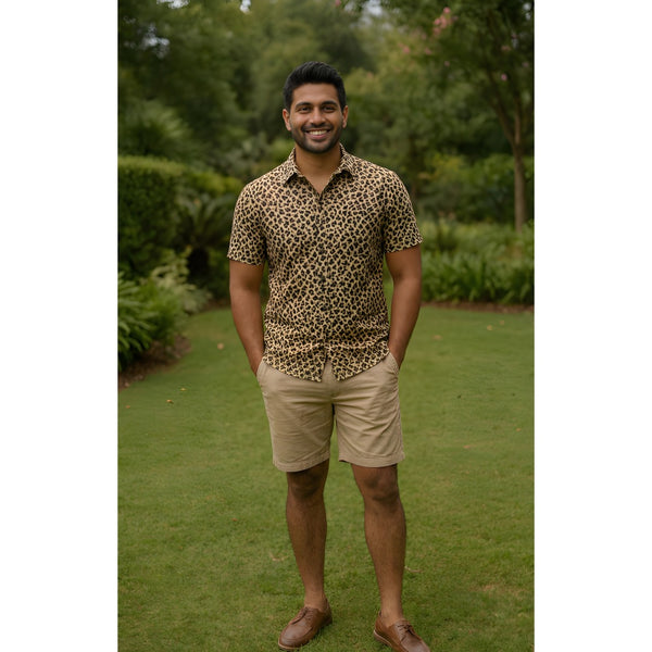 Leopard Luxe Beige & Black Dad Shirt