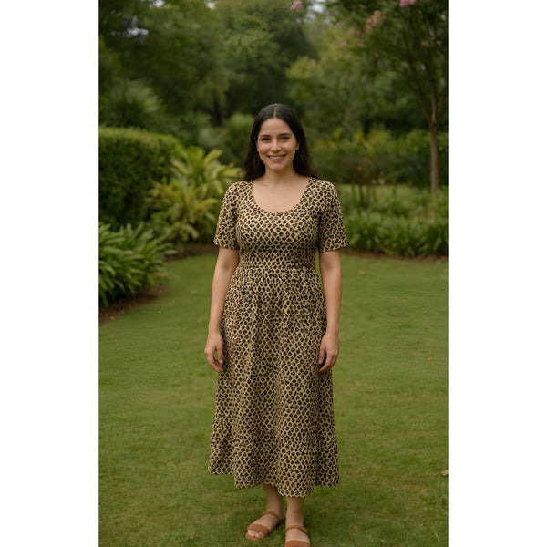 Leopard Luxe Beige & Black Mom Dress