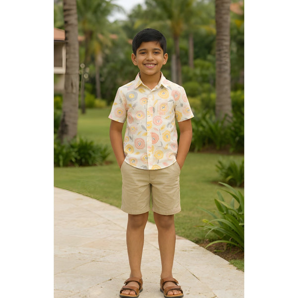 Pastel Citrus Bloom Family Boy Kid Shirt