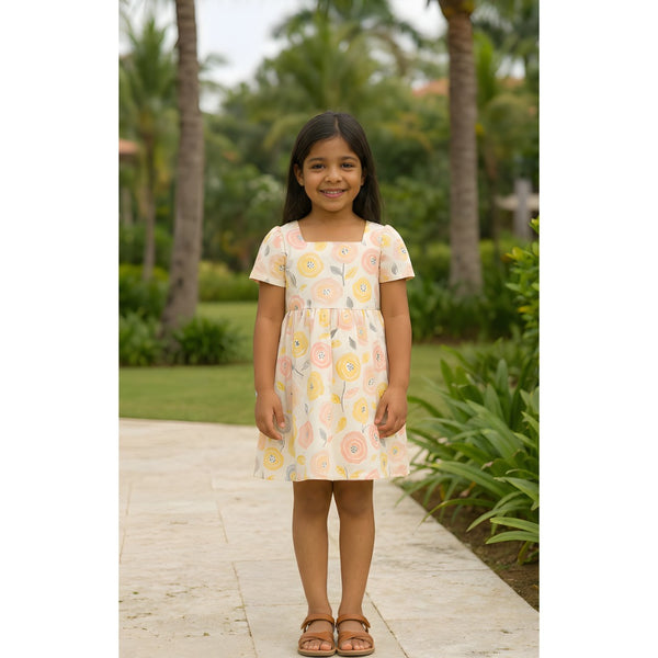 Pastel Citrus Bloom Family Girl Kid Dress
