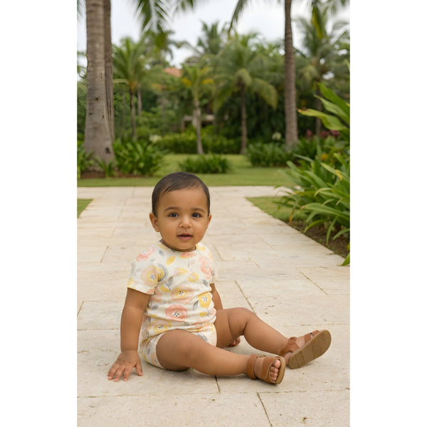 Pastel Citrus Bloom Family Baby Romper