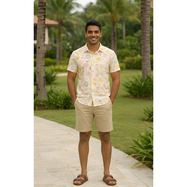 Pastel Citrus Bloom Family Dad Shirt