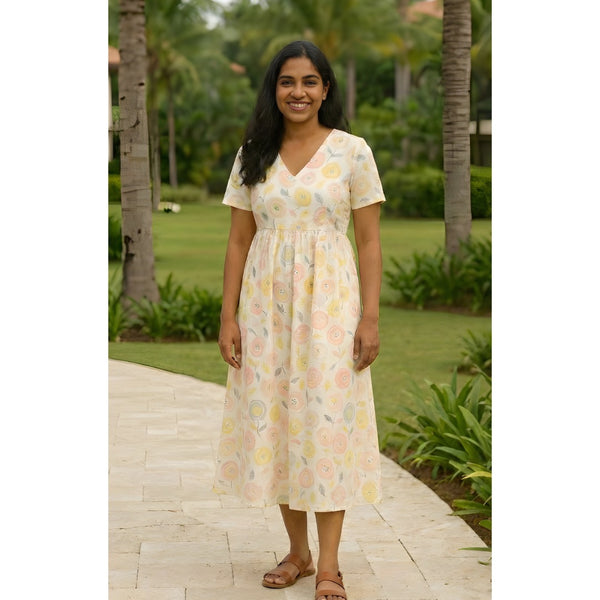 Pastel Citrus Bloom Family Mom Dress
