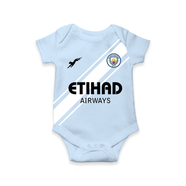 Manchester City Football Baby Romper | Little Sky Blues Jersey Outfit