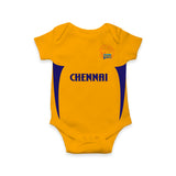Bold Yellow Cricket Inspired Baby Romper | Custom Little Champion Outfit