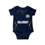 Navy Blue Cricket Theme Baby Romper | Soft Cotton Little Champs Outfit