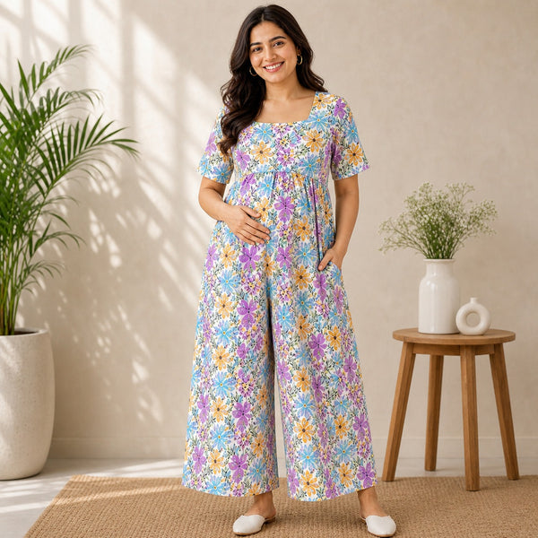 Lavender Breeze Floral Maternity Dress