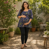 Midnight Garden Botanical Maternity Dress