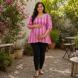 Rosy Pink Stripe Maternity Wear Collection