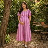 Rosy Pink Stripe Maternity Wear Collection