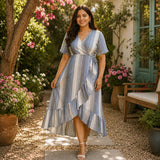 Powder Blue Stripe Maternity Collection