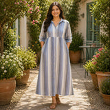 Powder Blue Stripe Maternity Collection