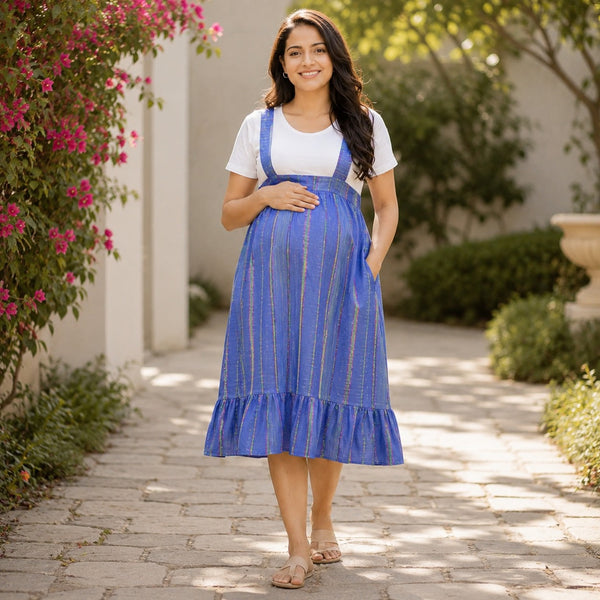 Blue Striped Maternity Wear Collection