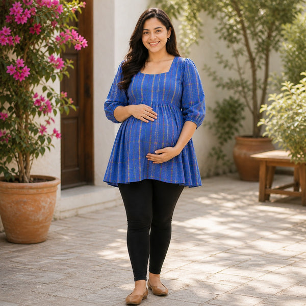 Blue Striped Maternity Wear Collection
