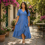 Blue Striped Maternity Wear Collection