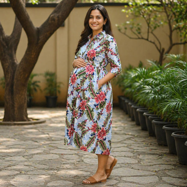 Tropical Floral Maternity Dress & Pinafore Collection