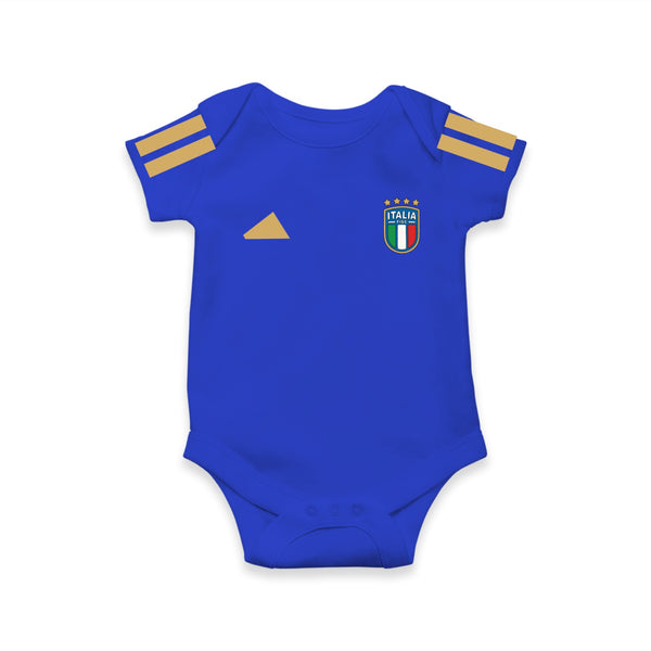 Italy Football Team Inspired Baby Romper – Royal Blue Soccer Bodysuit