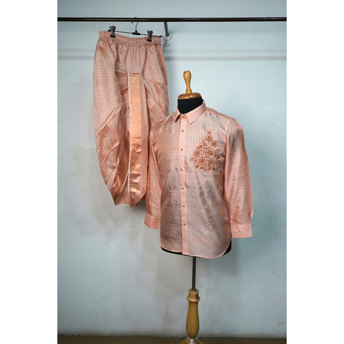 Men's Embroidered Shirt & Dhoti Set