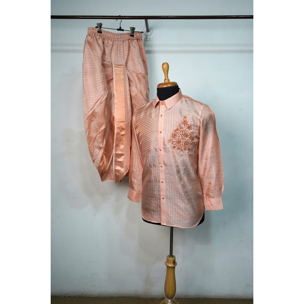 Men's Embroidered Shirt & Dhoti Set