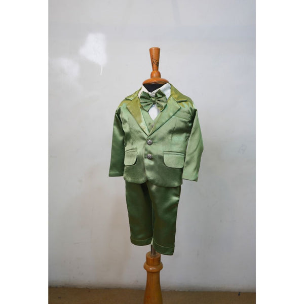 Sage Green Family Matching Party Wear Collection-Dad, Mom,Boy Kid And Girl Kid