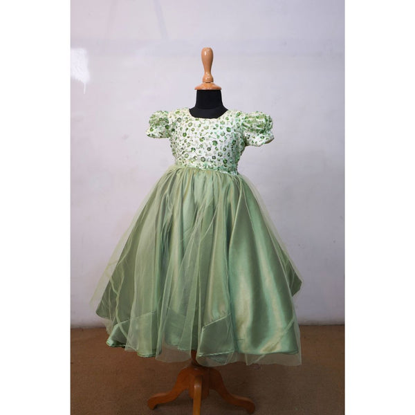 Sage Green Family Matching Party Wear Collection-Dad, Mom,Boy Kid And Girl Kid